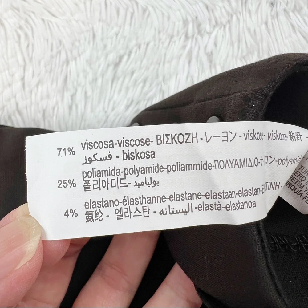 Zara‎ high waisted skinny pants in brown button details elastic waist